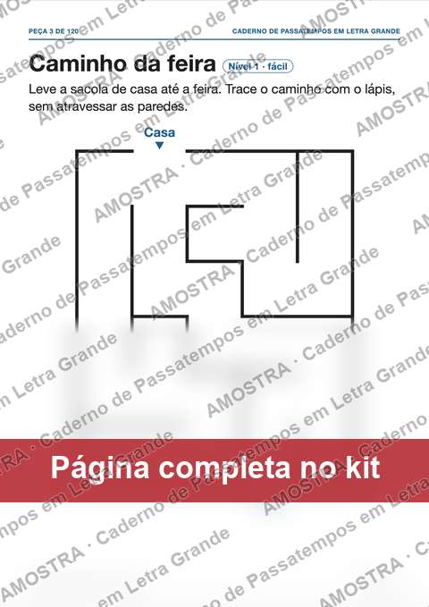 Amostra da página do kit: Caminho da feira